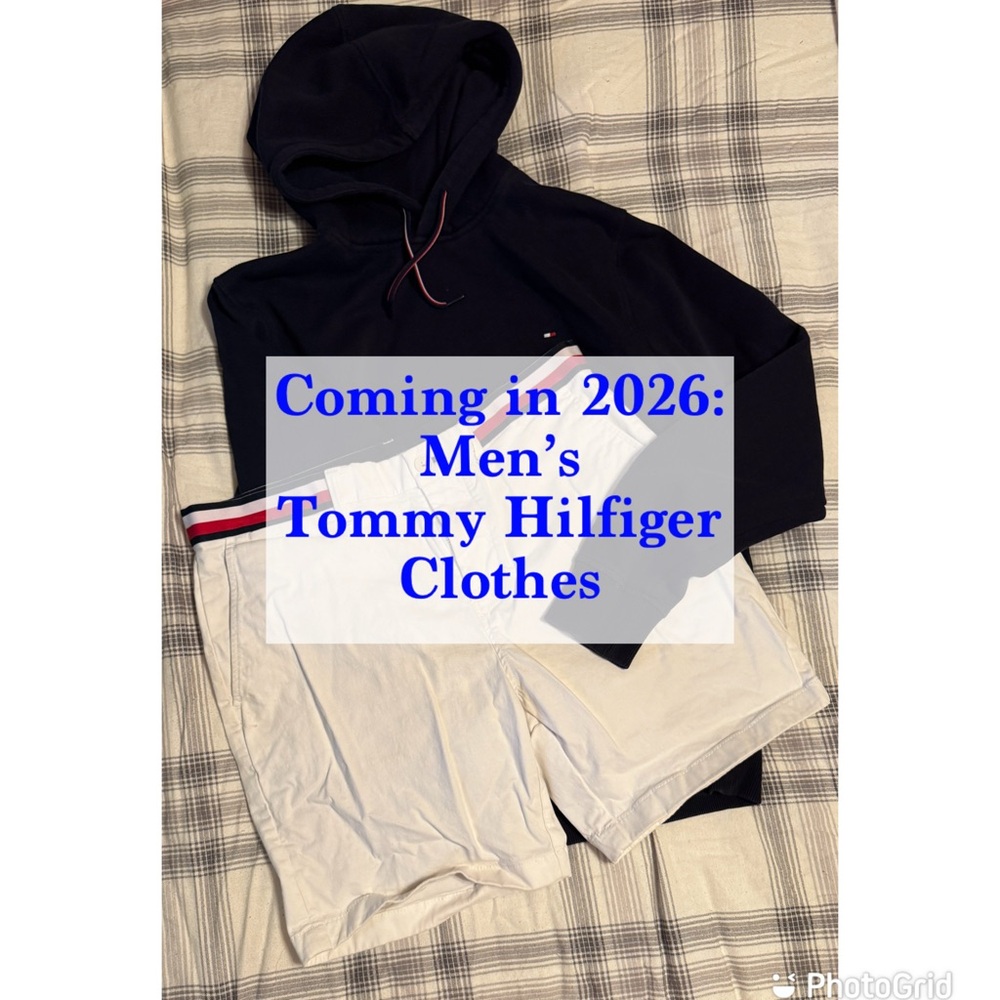 Tommy Hilfiger shorts, T-shirts, sweatshirts, sweatpants, polos, tennis shoes.